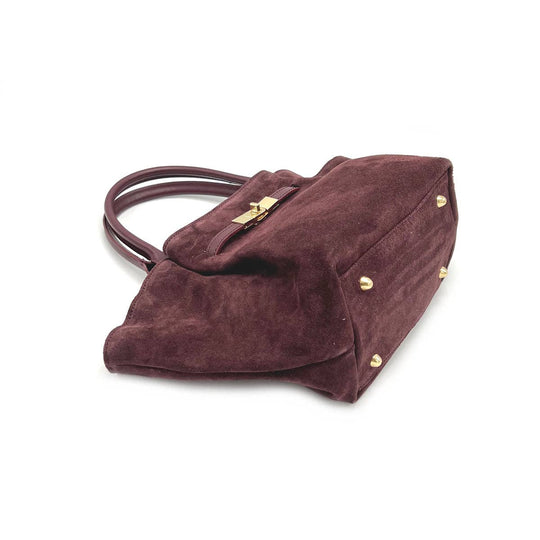 Suede Leather Tote with Strap