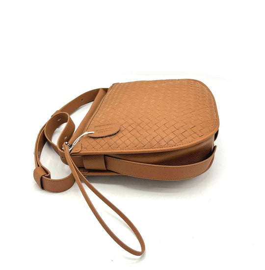 Woven Leather Saddle Bag