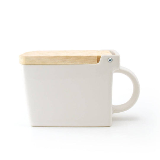 White Ceramic Salt Box