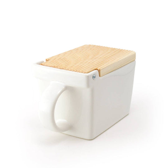 White Ceramic Salt Box