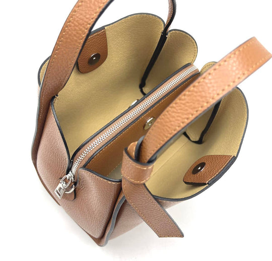 Leather Mini Tote with Ribbon