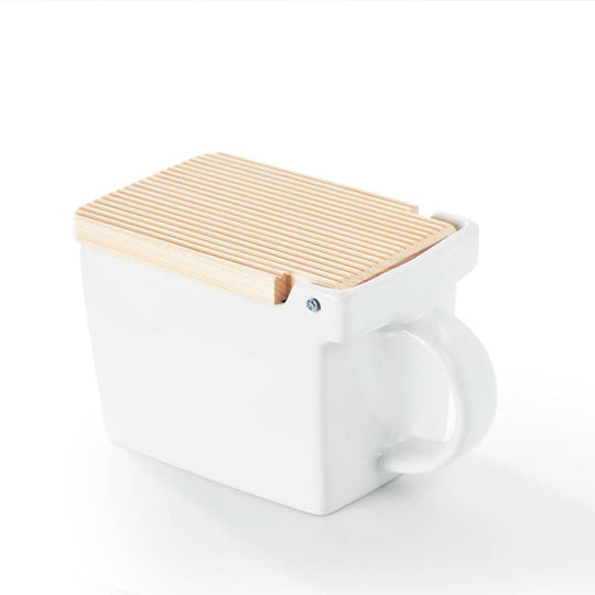 White Ceramic Salt Box