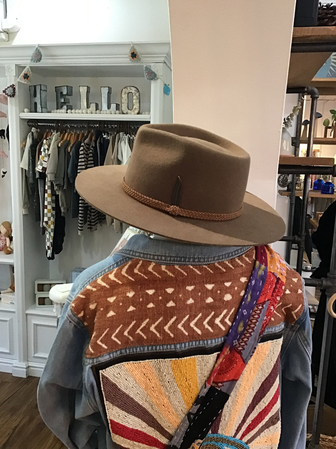 Brown Feather Rancher Hat