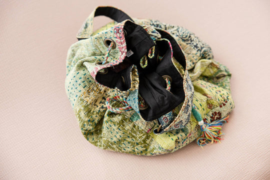 Boho Blooms Bag in Green Hues