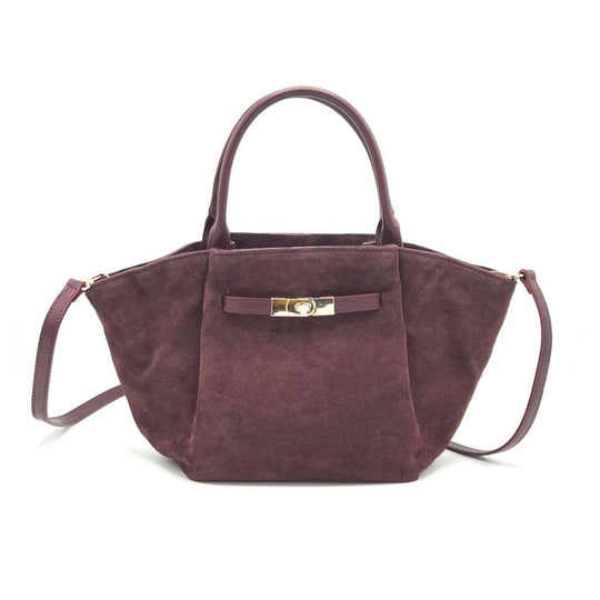 Suede Leather Tote with Strap