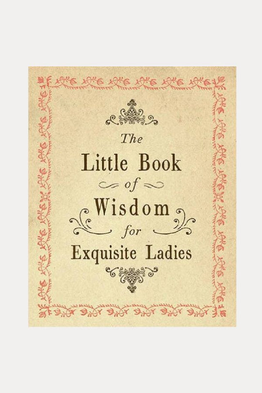 Book cover of 'The Little Book of Wisdom for Exquisite Ladies' with decorative text and border.
