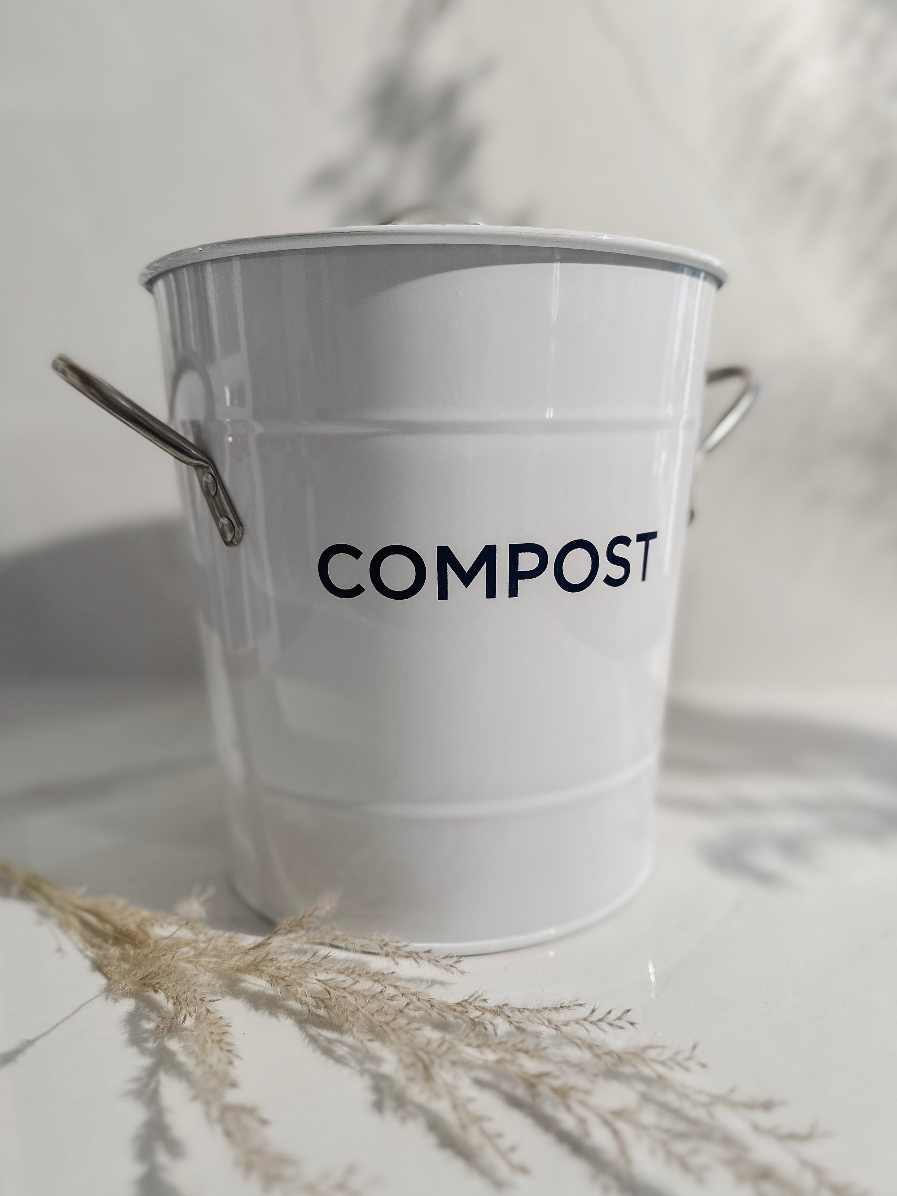 Kitchen Compost Bin, Countertop Compost Bin With Inner Pail Liner, Small Compost  Bin, Includes Charcoal Filter, White Color 