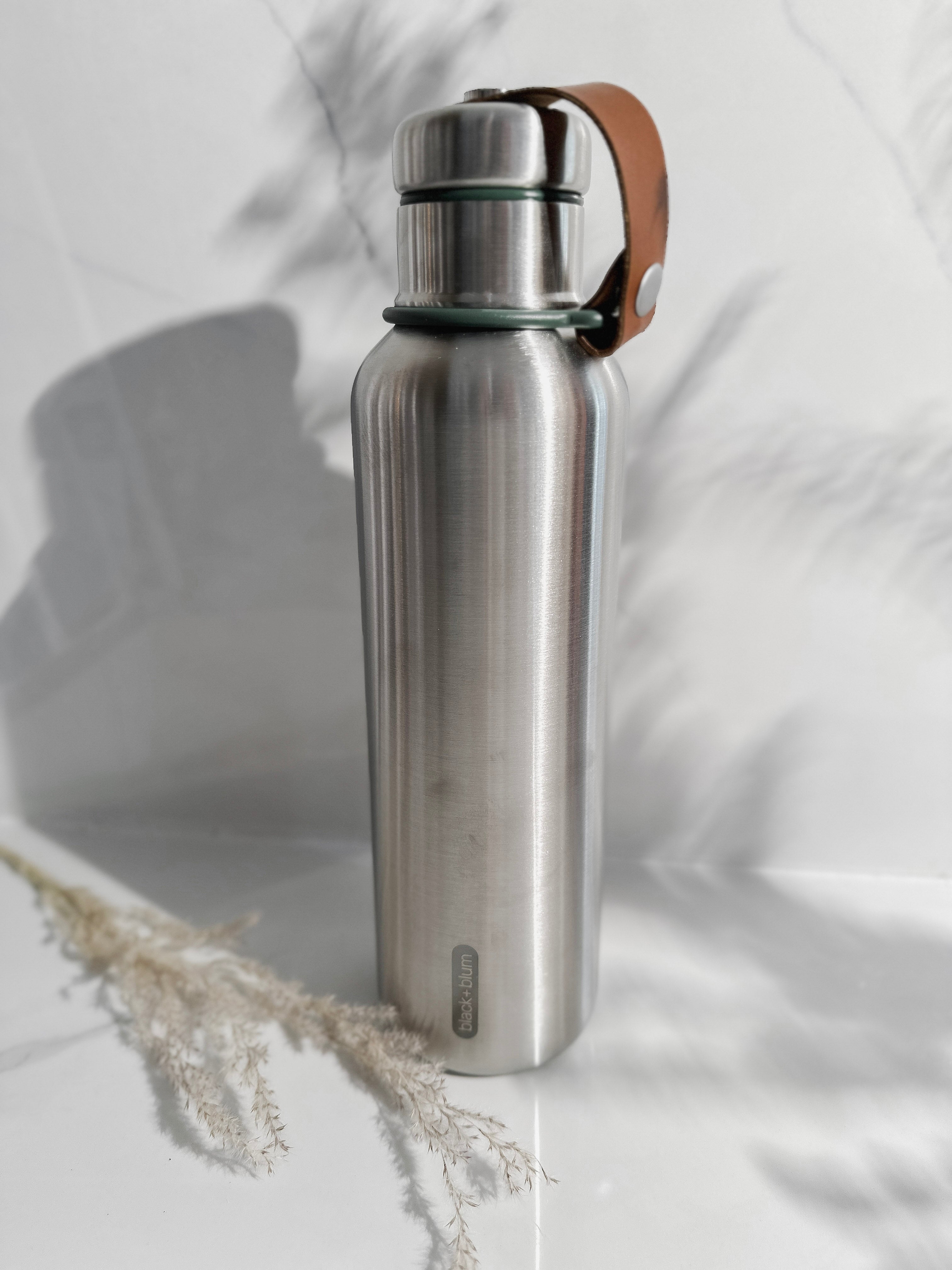 Black + Blum  Stainless Steel Insulated Water Bottle With Leather Str