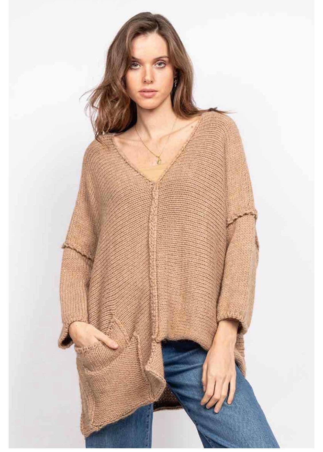 Alpaca Blend Asymmetrical Sweater