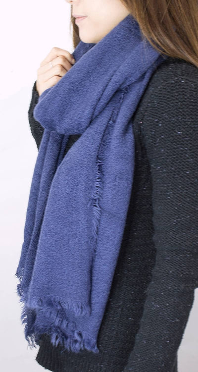 Solid Cashmere Blend Woven Blanket Scarf