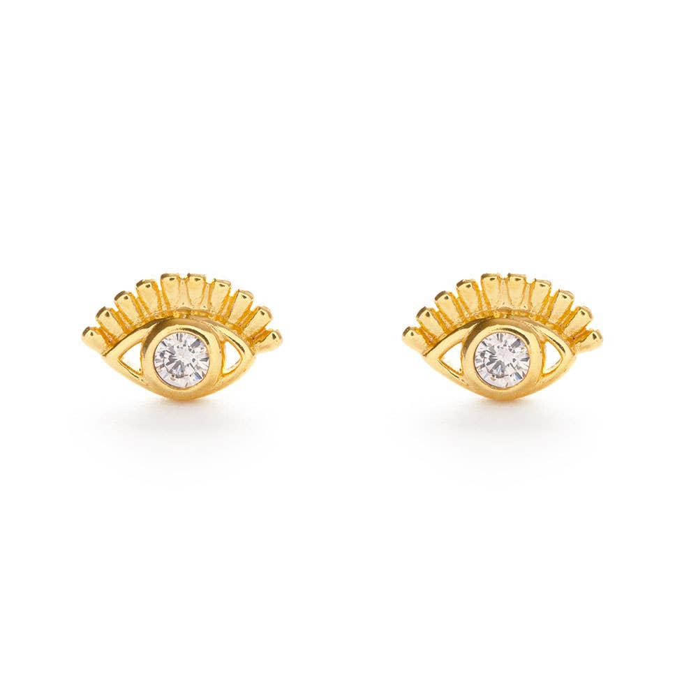 Eye Stud Earring with Crystal