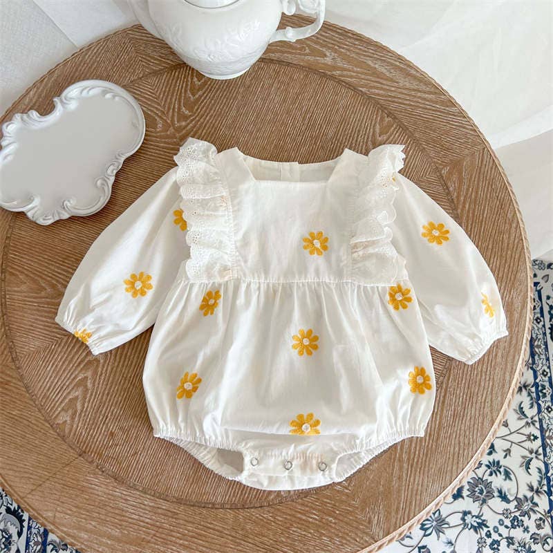 Howkidsss Daisy Embroidered Romper - Simple Good