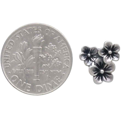 Nina Designs Sterling Silver Triple Cherry Blossom Post Earrings - Simple Good