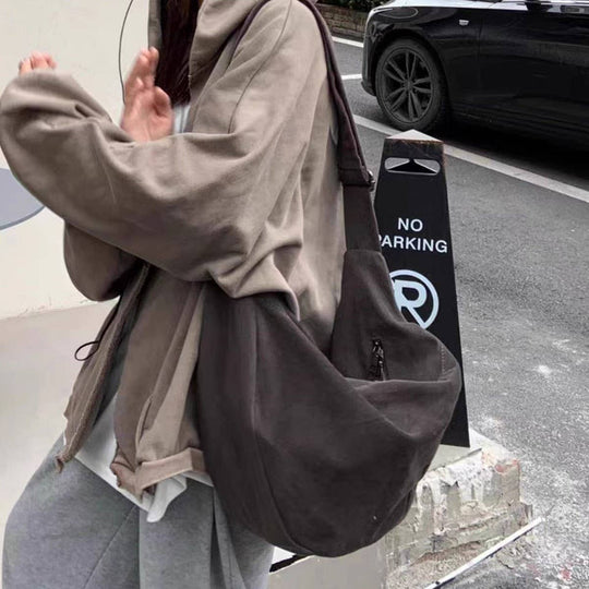 Canvas Dumpling Crossbody Bag