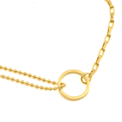 Circle Link Bracelet, Waterproof Mixed Chain Bracelet
