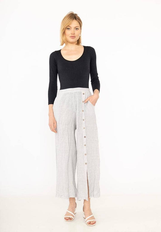Straight buttoned Linen trousers