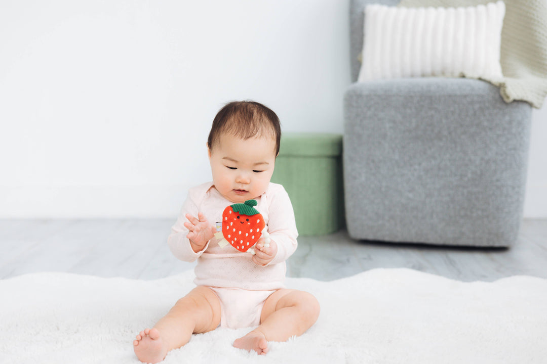Strawberry Crinkle Baby Teether