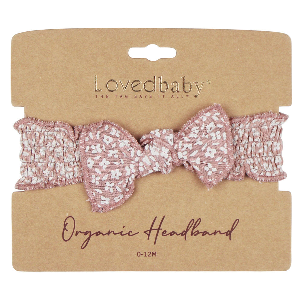 Taffy Floral Organic Muslin Smocked Headband