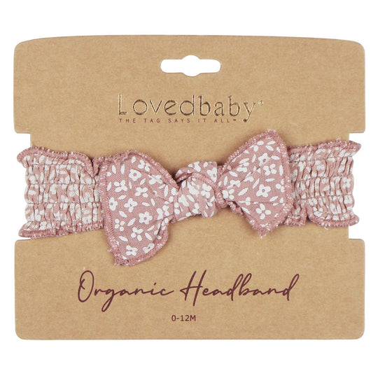 Taffy Floral Organic Muslin Smocked Headband