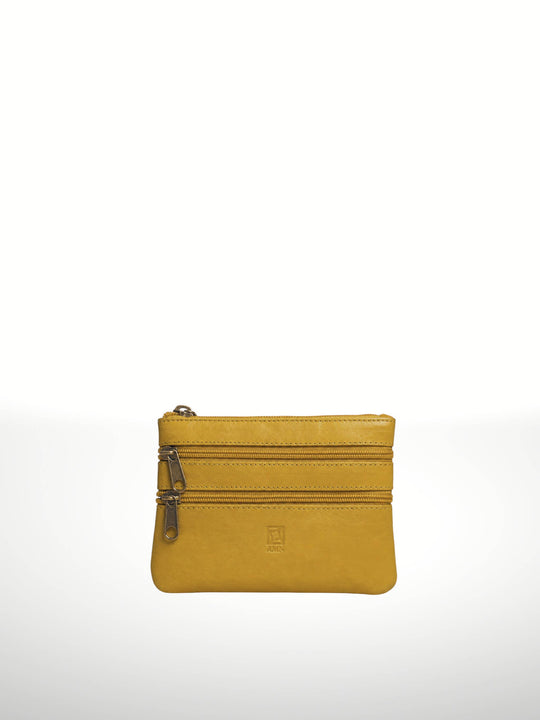 Italian Leather Double Zipper Wallet