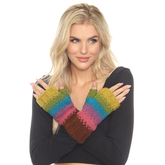 Blurred Lines Handmade Wool Knit Arm Warmers