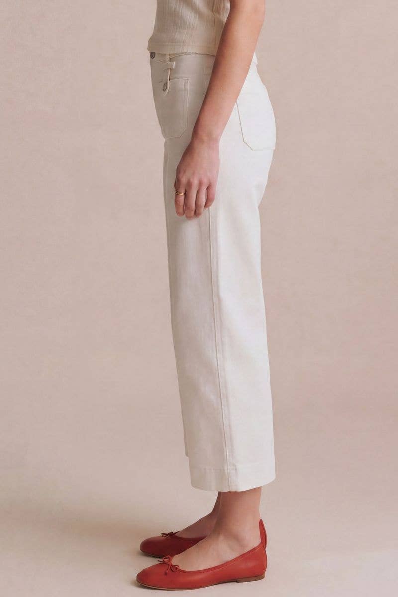 High Rise Cropped Palazzo Jeans