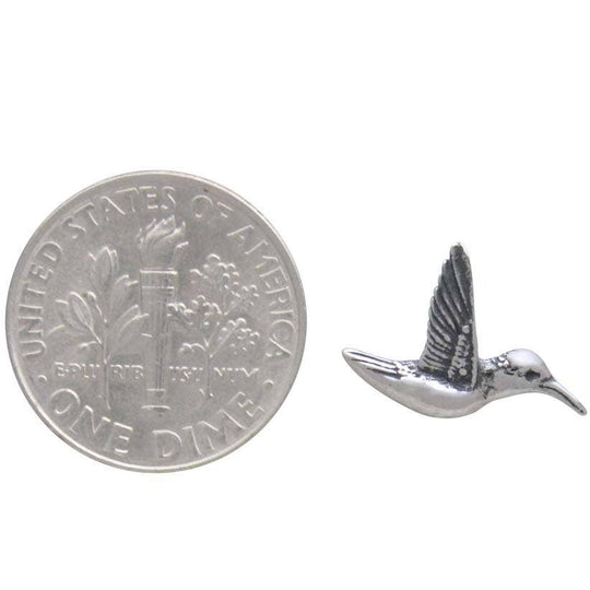 Sterling Silver 3D Hummingbird Post Earrings
