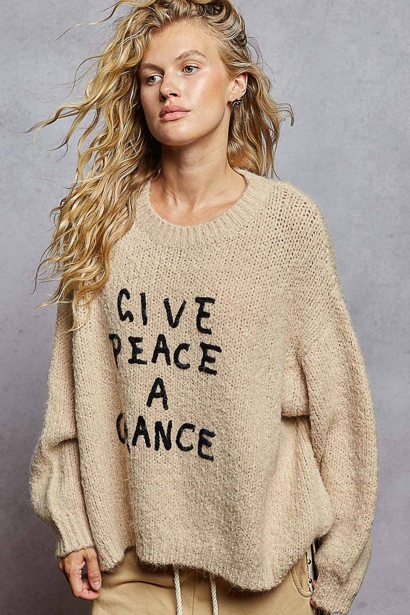 Give Peace A Chance Knit Sweater