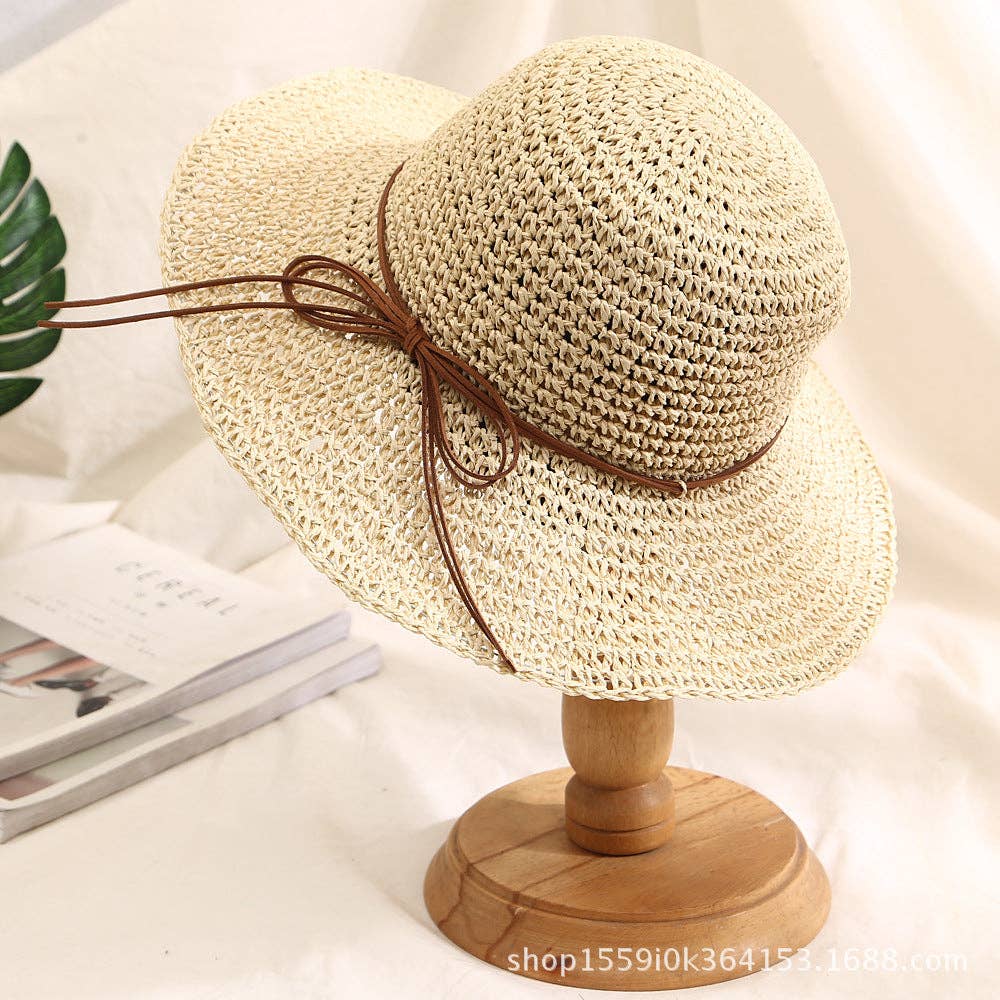 Raffia Straw Hat With Bow