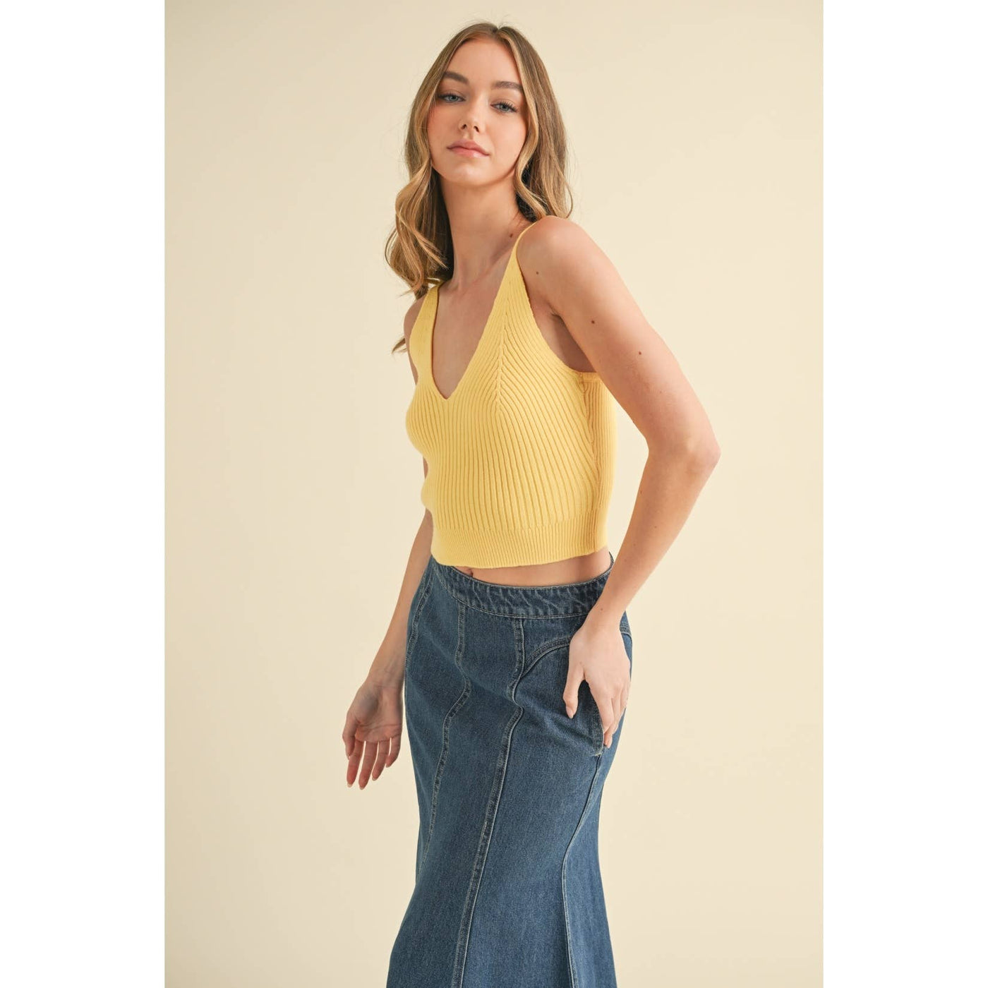 Butter Yellow Sweater Tank