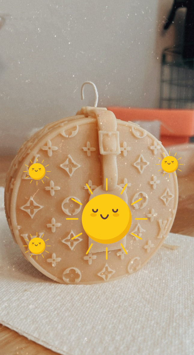 Round Designer Bag Candle