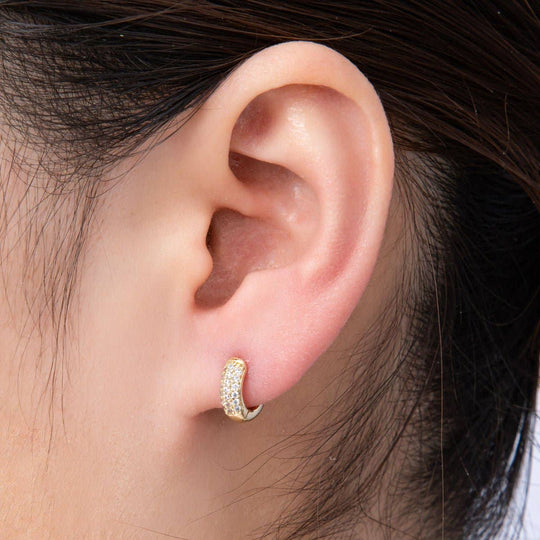 14K Gold Filled Micro Paved CZ Cartilage Huggie