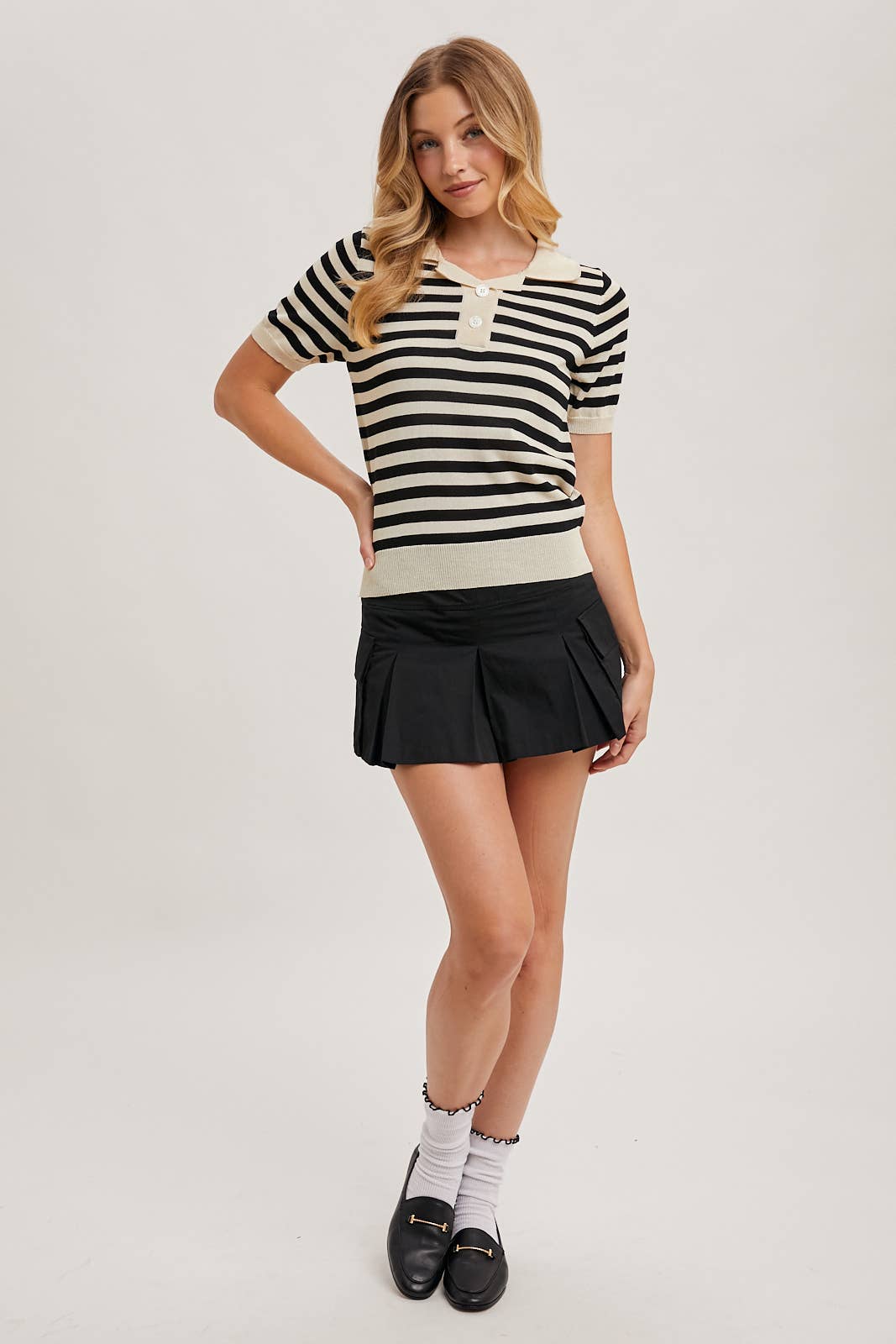 Striped Knit Polo