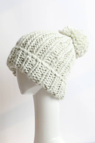 Leto Accessories Soft Pom Chunky Cable Knit Beanie - Simple Good