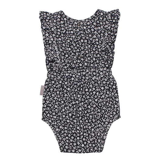 Chia Floral Organic Muslin Ruffle Bodysuit