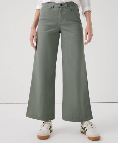 Women's Stretch Twill Denim Wide Leg Pant