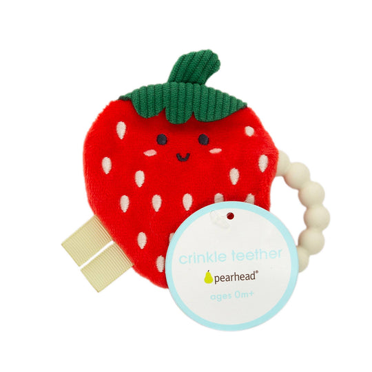 Strawberry Crinkle Baby Teether