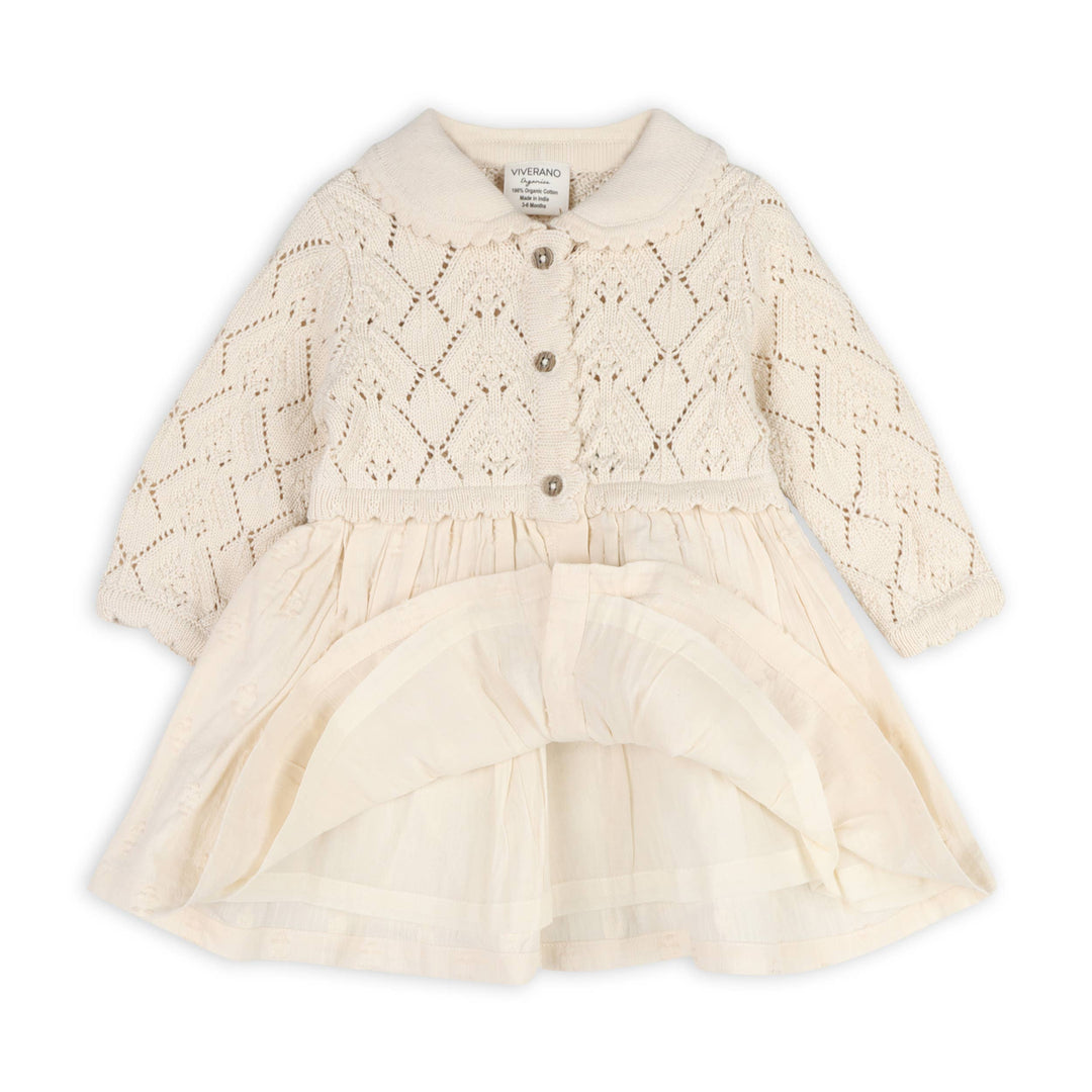 Phoebe Pointelle Knit Sweater Baby Dress