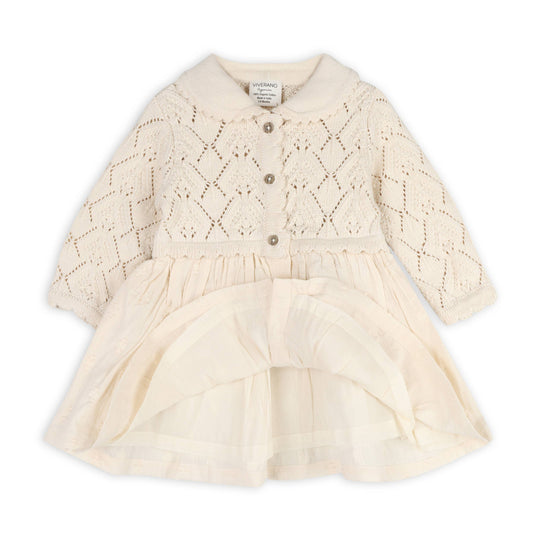 Phoebe Pointelle Knit Sweater Baby Dress