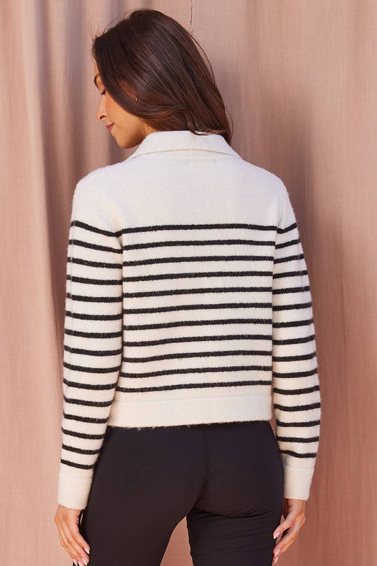 Stripe Zip Up Sweater