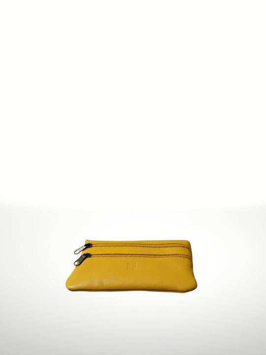 Italian Leather Double Zipper Wallet