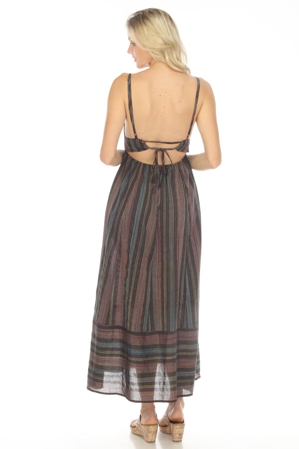 Striped Bustier Maxi Dress