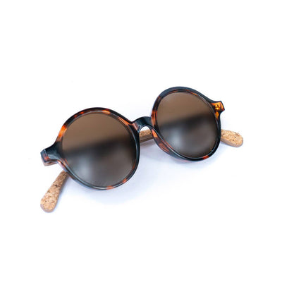 Round Sunglasses with Cork Arms