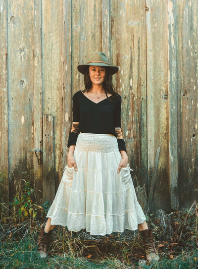 Cotton Flower Clothing Tiered Pocket Skirt - Simple Good