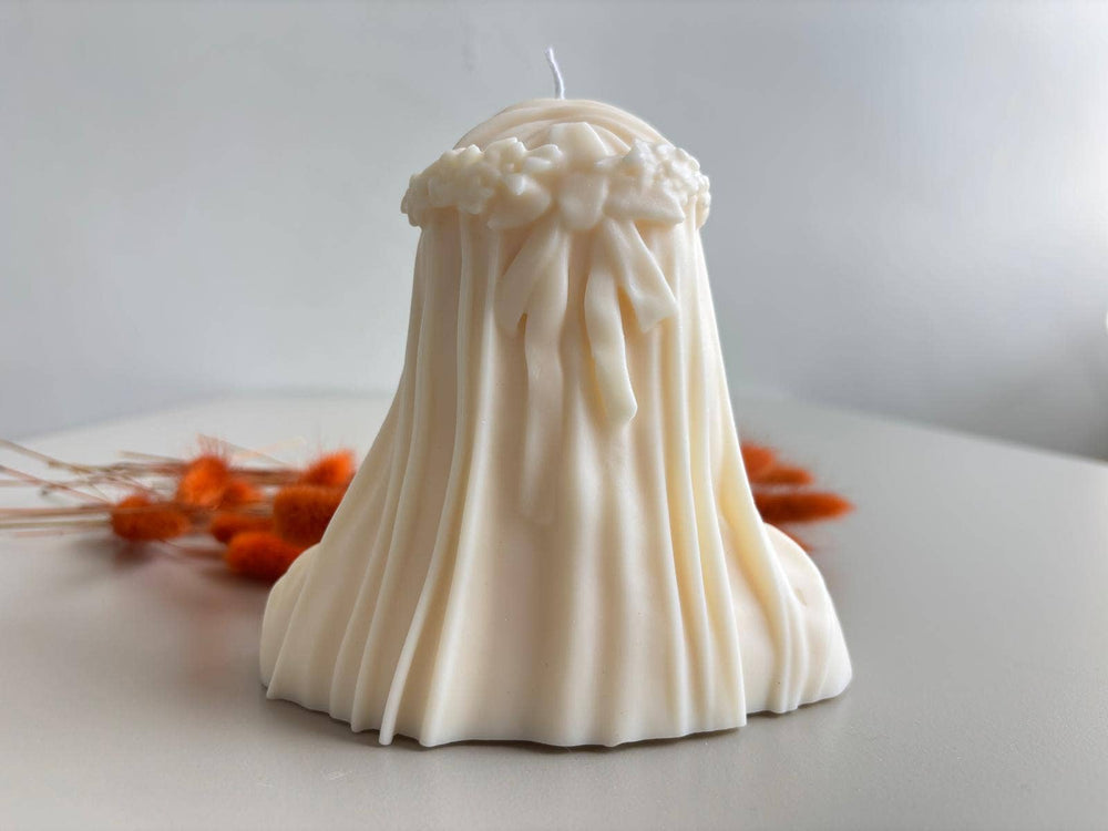Large Skull in Veil Candle