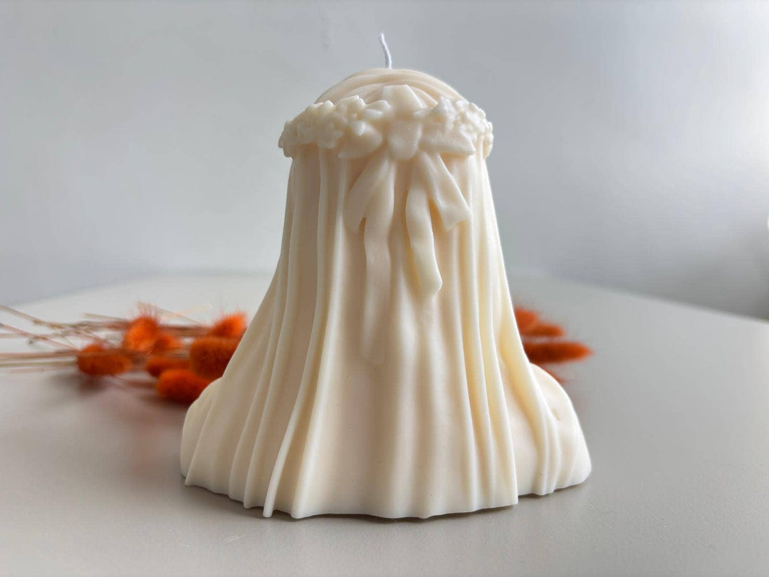 Large Skull in Veil Candle