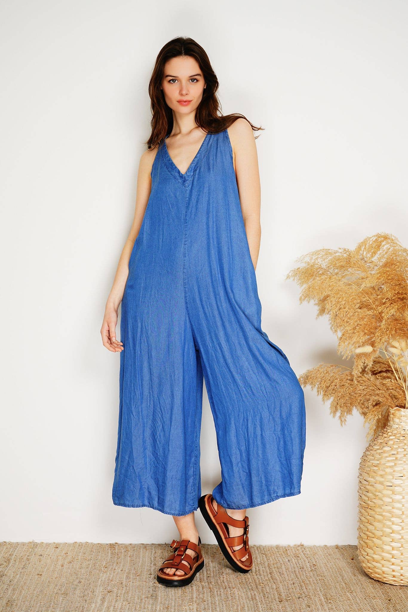 Tie Back Tencel Jumpsuit