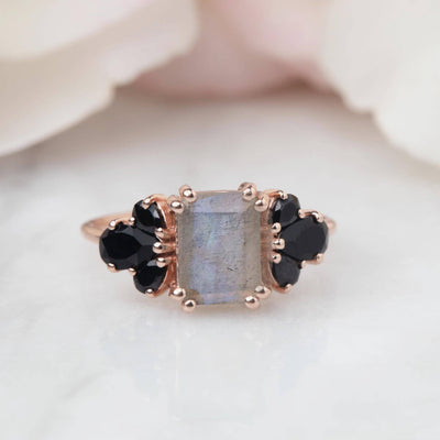 Rose Gold Labradorite & Spinel Empress Ring