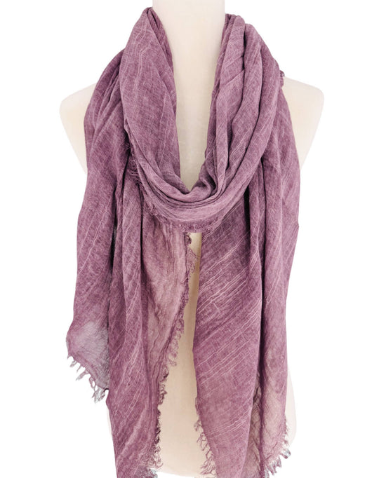 Stonewashed Solid Color Frayed Oversized Scarf