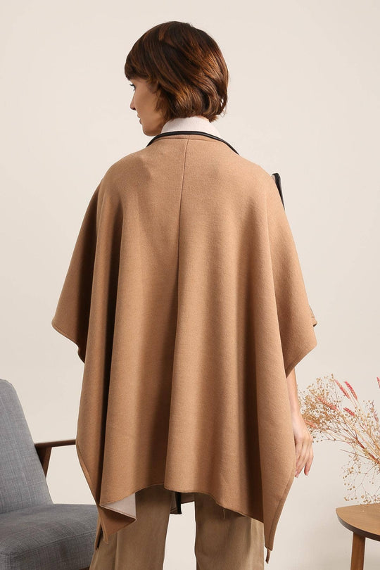 Heavy Weight Button Front Poncho